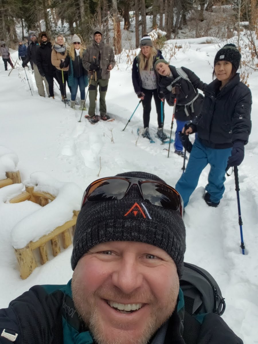 Snowshoeing with the team